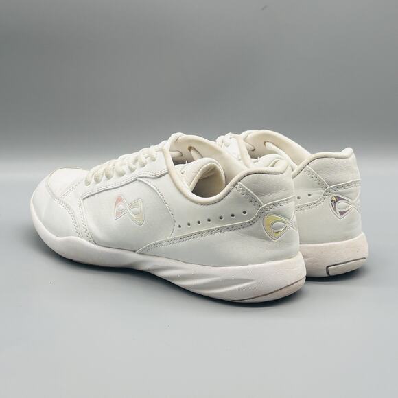 Nfinity Shoes Womens 7 White Leather Fearless Cheer Cheerleading Low Top Sneaker - Picture 5 of 10